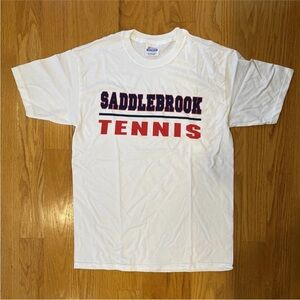 SADDLEBROOK Tennis Golf Resort T Shirt Mens L White, Tournament Team Hanes Heavy